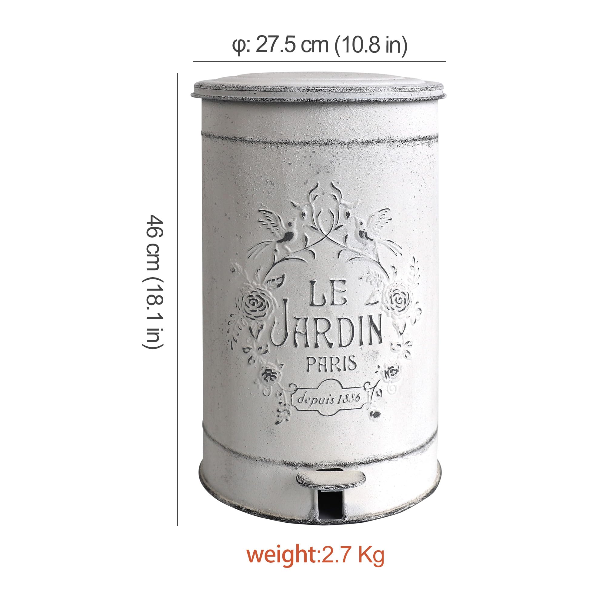 Z&Z ornamentorum Retro Kitchen Trash Can with Lid 17 Liter/4.5 Z&Z ornamentorum Retro Kitchen Trash Can with Lid 17 Liter/4.5