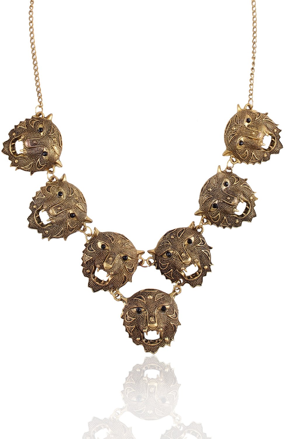 Shining Diva Multiple Tiger Statement Necklace, Gift for Her