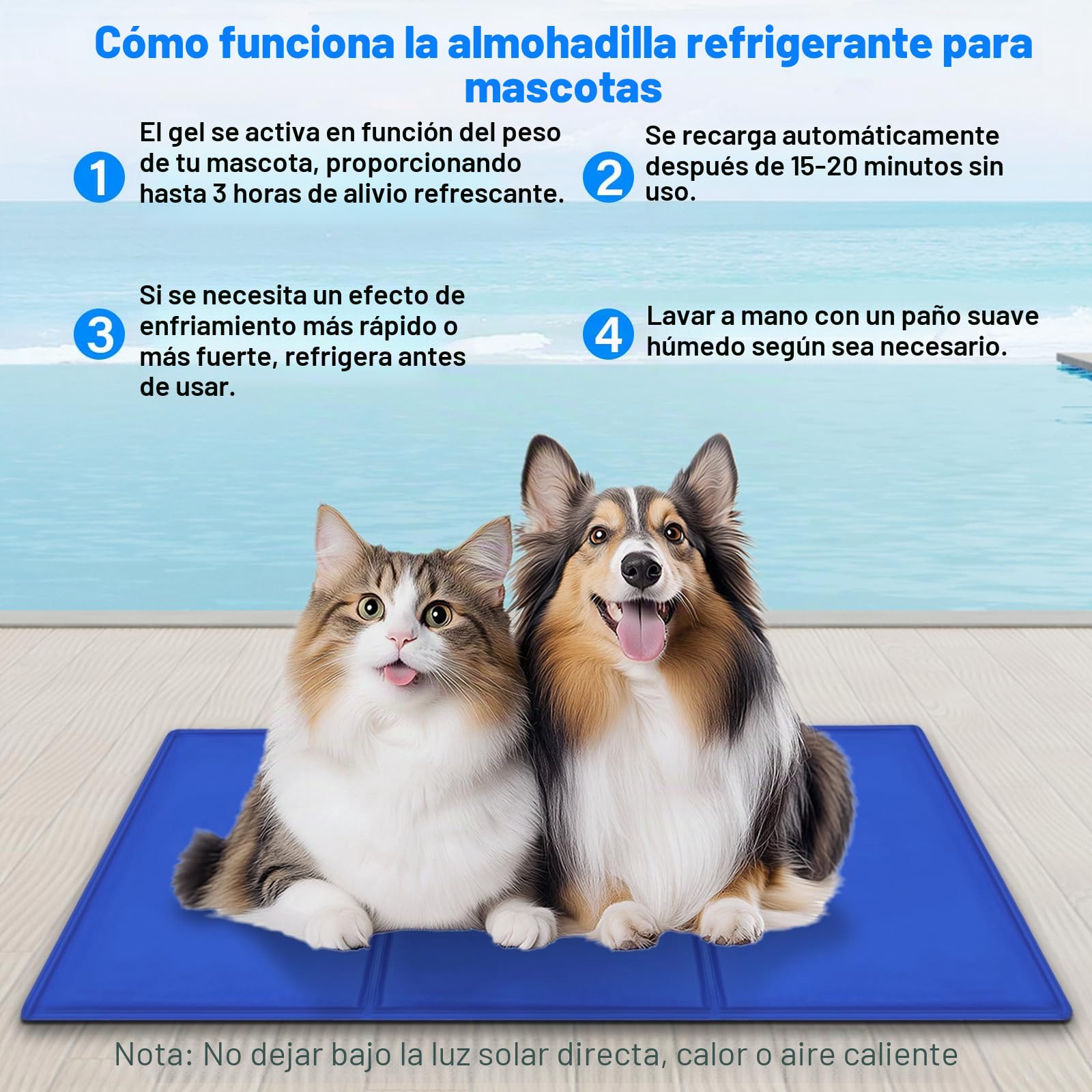 Alfombra Refrescante para Perro 90 x 50cm, Alfombrilla de Refrigeración Automática para Mascotas, Gel Seguro y No Tóxico, Cama Refrescante Perro, Manta Refrescante para Perros y Gatos