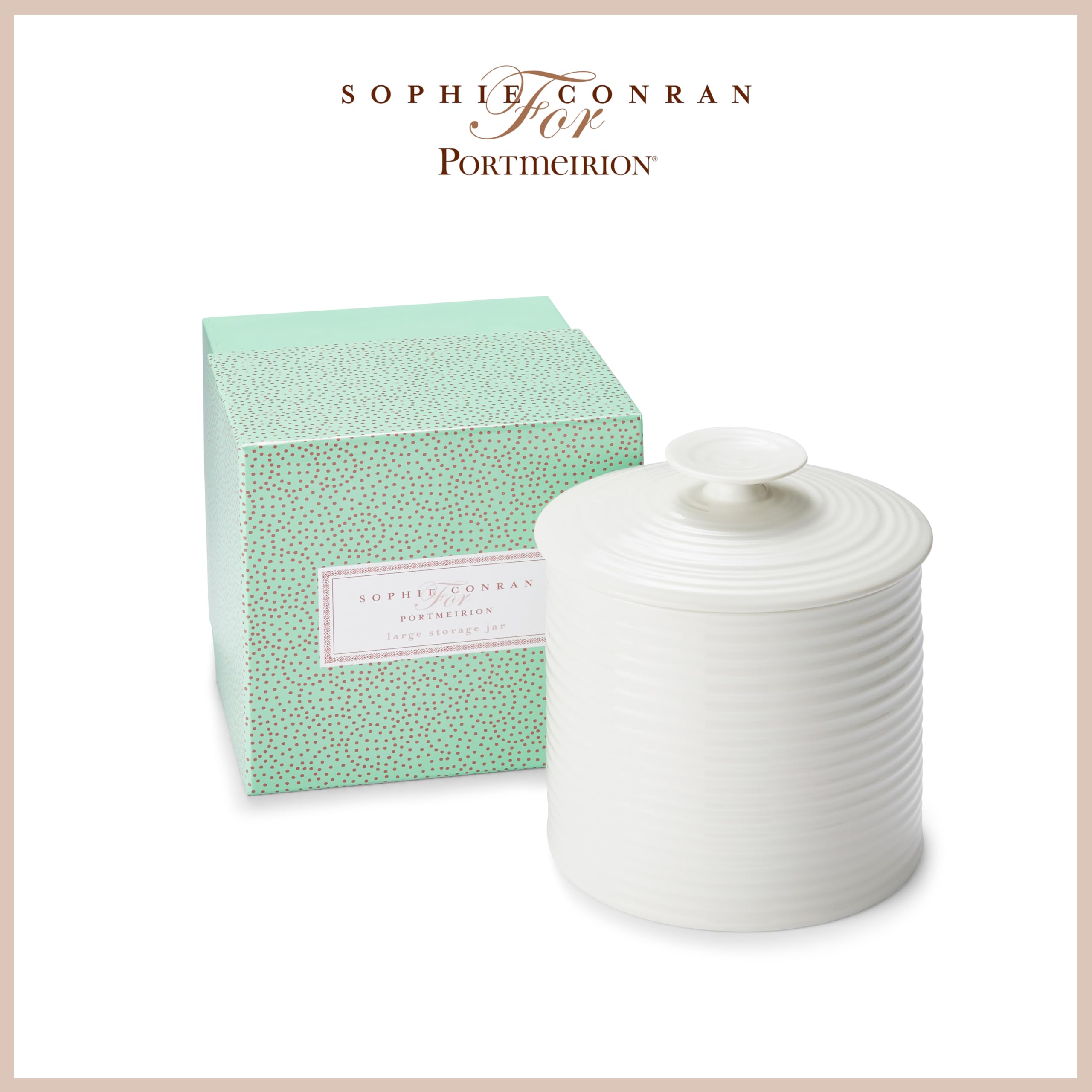 Portmeirion Sophie Conran White Large Canister | 80 Ounce Food