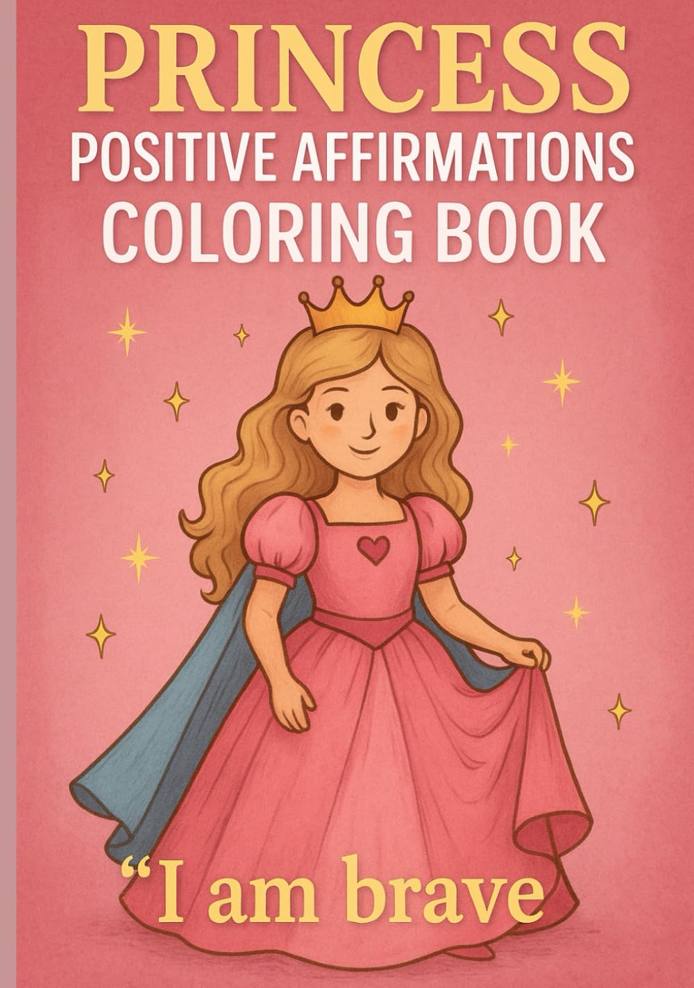 Princess Positive Affirmations Coloring Book For Girls Ages 4–8 | Confidence-Boosting Grayscale Illustrations | Inspiring “I Am” Statements