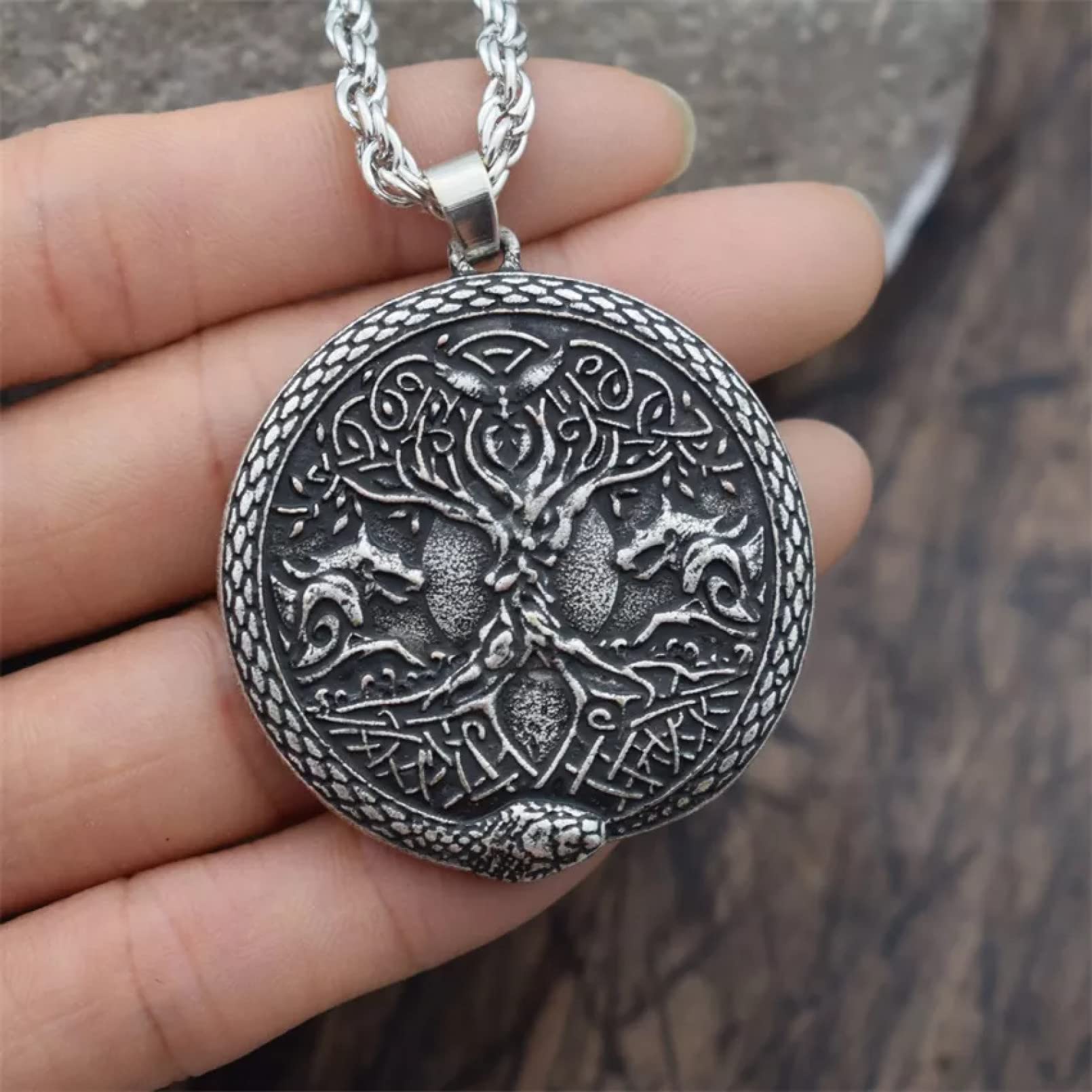 激レア⭐︎WTAPS WAYOF LIFE pendant GNWAW Necklace Pendant Jewelry Tree of Life Wolf Snake Pendant