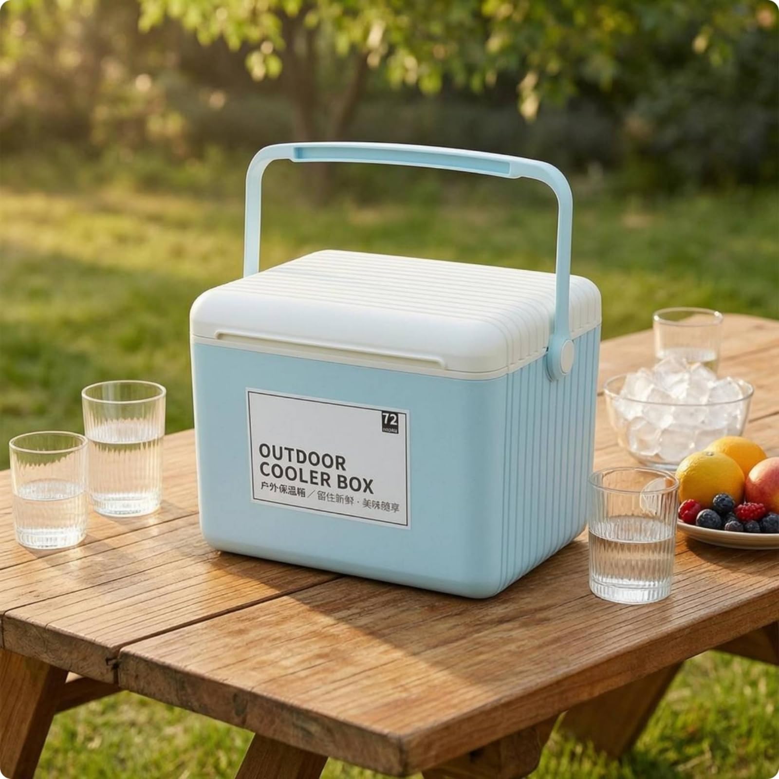 Nevera Portátil Hielera Contenedor Térmico Caja Isotérmica con Cuerpo Rectangular Rígido y Paneles Acanalados Aislamiento para Conservación en Frío
