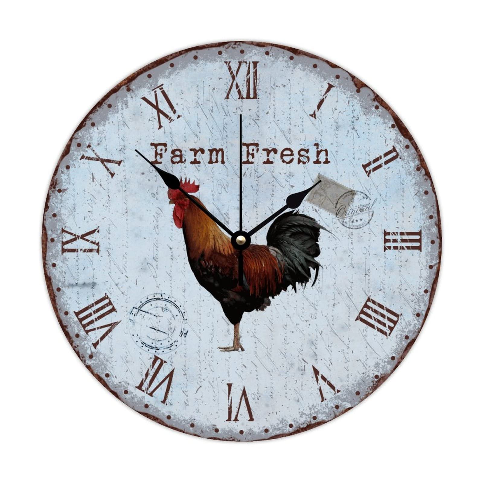 Horloge à quartz rustique pour salon et cuisine ambiance campagne