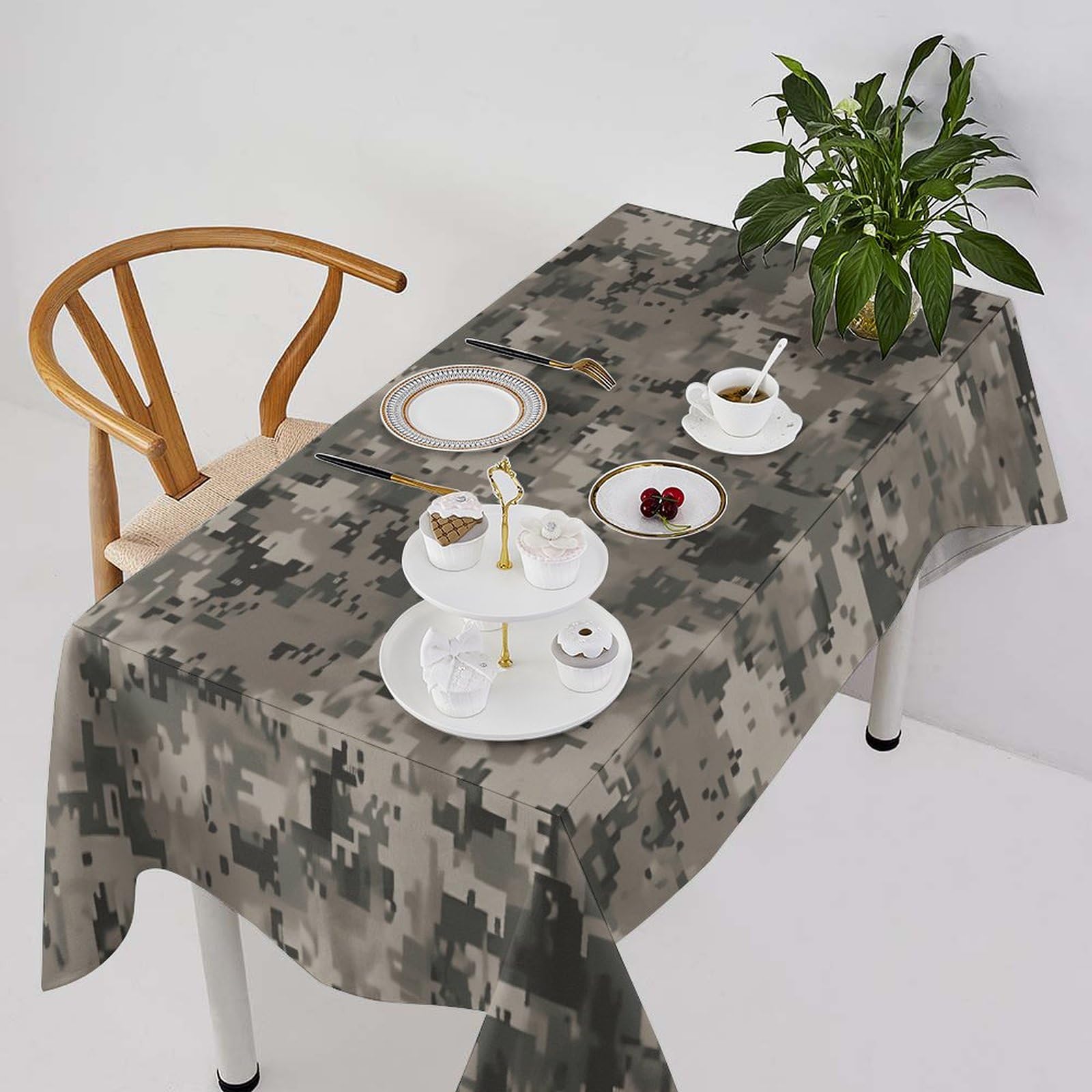 Nappe rectangulaire salle à manger militaire camouflage 140x190cm