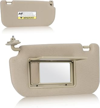 Left Driver Side Sun Visor Without Light Fit for KIA Sportage 2005 2006 2007 2008 2009 2010, Replaces for 5202-1F090EZ Beige