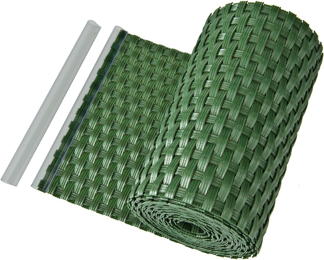 PE Privacy Strip Fence Panel Privacy Screen Rattan Balcony Fence Panel Green