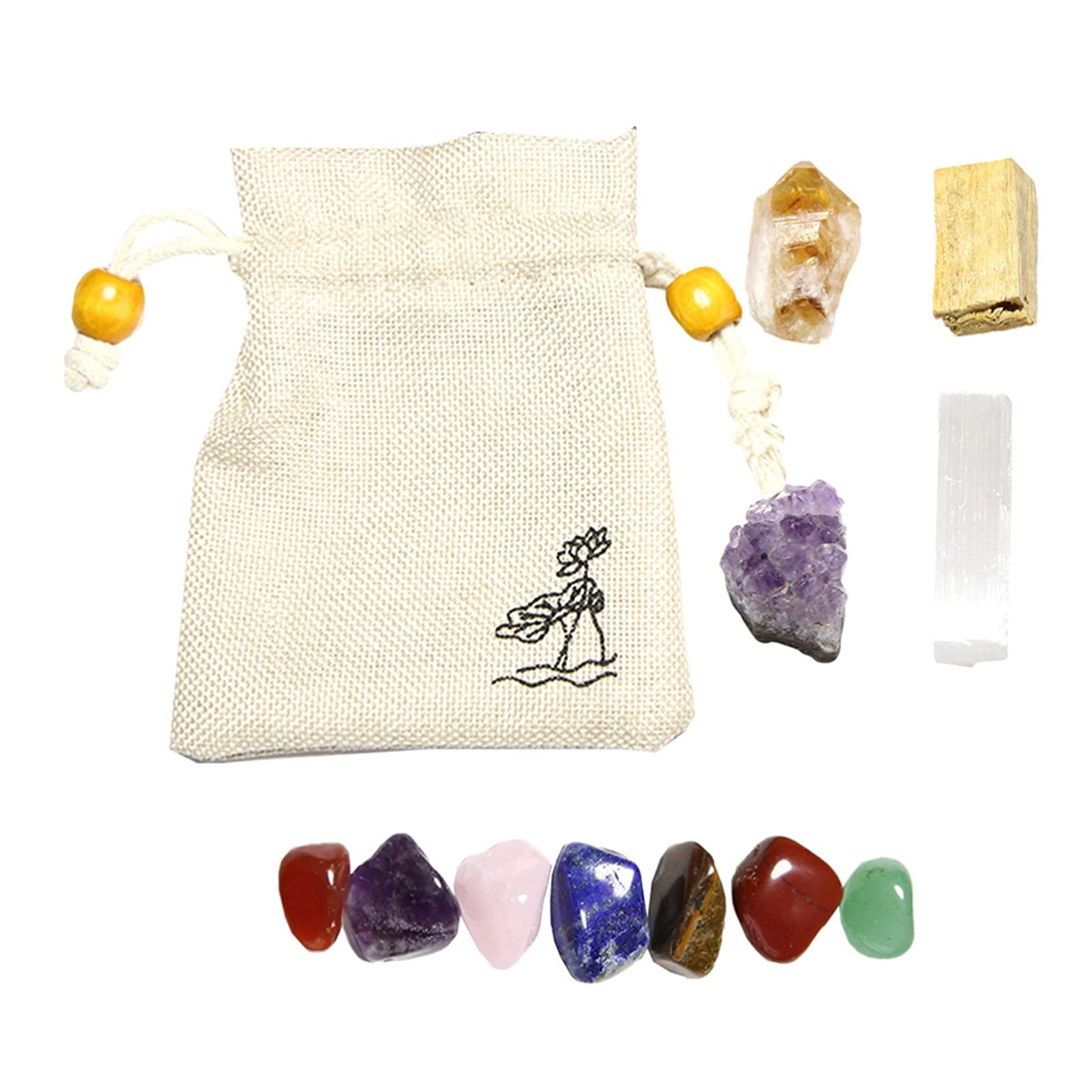 JCAKES Cristallo Naturale Grezzo 1 Set Sette Pietre Chakra Cristallo Naturale Set di Pietre Grezze Pietre Energetiche Yoga