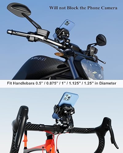 Miniatura 2 de BRCOVAN Soporte antirrobo para teléfono de motocicleta con amortiguador de vibraciones, bloqueo 1S compatible con cámara Soporte de teléfono celular