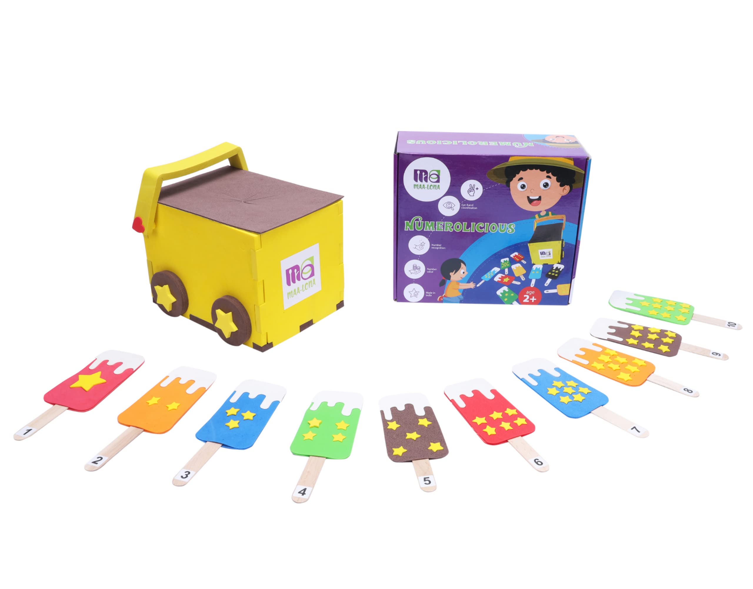 Maalona | Ice Cream Toy for above 2-year Boy/Girl/Toddler | Make Ice Cream Trolley & Learn Numbers with Delicious Ice Creams | Kids Learning Toy | Best Raksha-Bandhan gift for Boys & Girls (B0B1B8DP98) Amazon Price History, Amazon Price Tracker