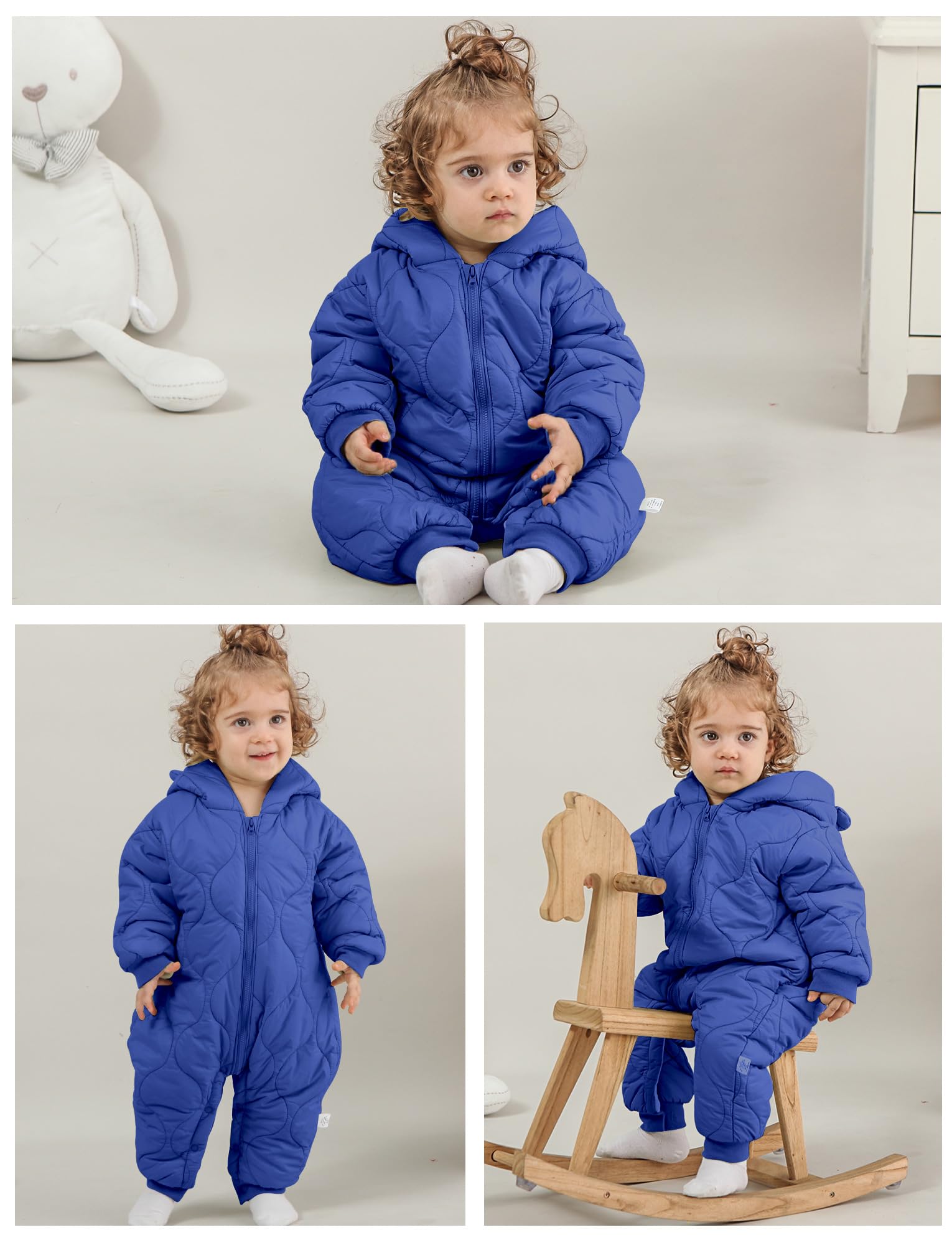 Happy Cherry Tuta da Neve per Neonati Ragazze Ragazzi Pagliaccetto Invernale Cappotto con Cerniera Spessa 0-9 Mesi