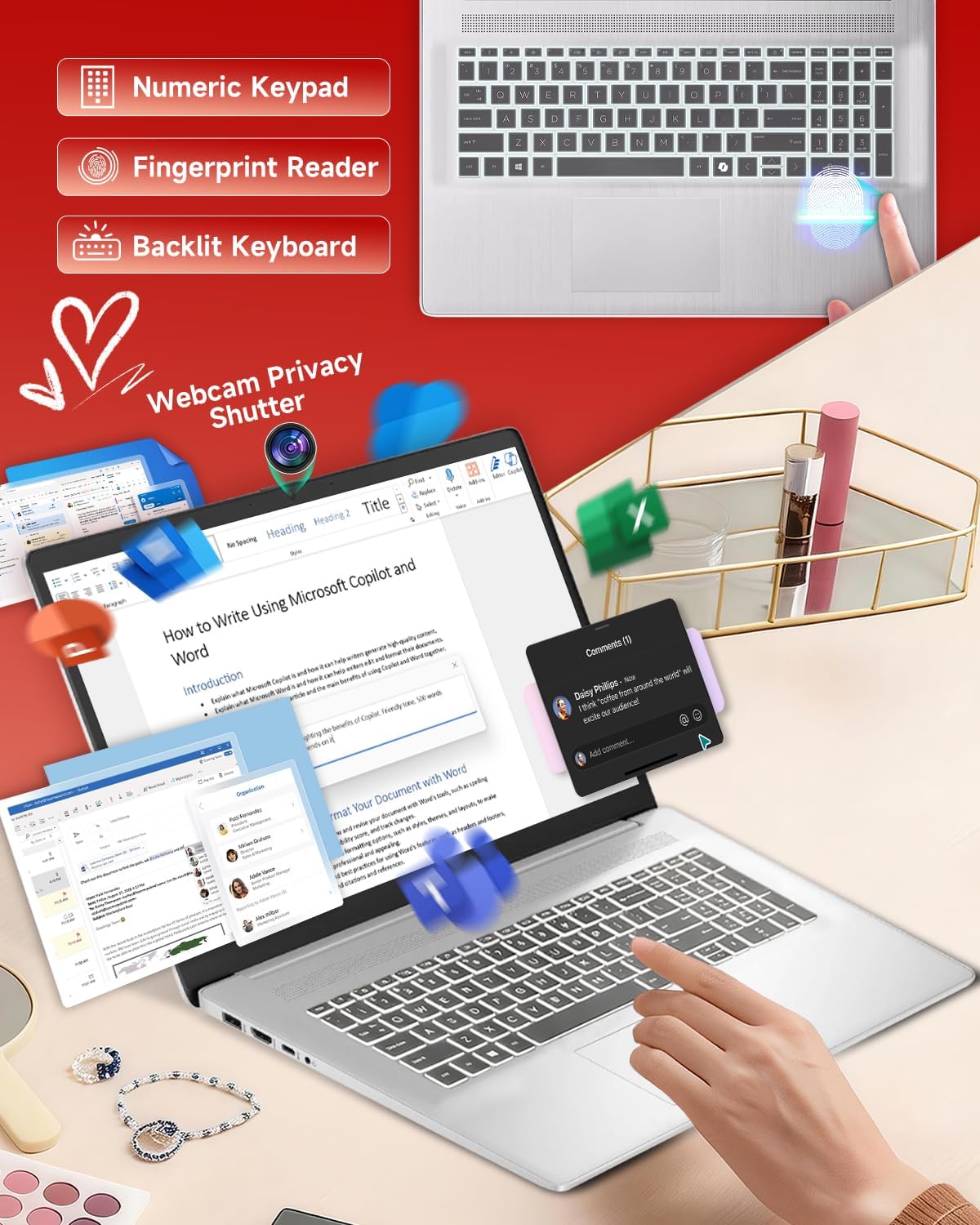 HP 2026 17.3 Flagship Laptop Computer for Business - Intel 10-Core i5 1334U (Up to 4.6 GHz), 16GB RAM, 512GB SSD, FHD+ (250 BrightView nits), Windows 11 Pro, Backlit KB, Fingerprint