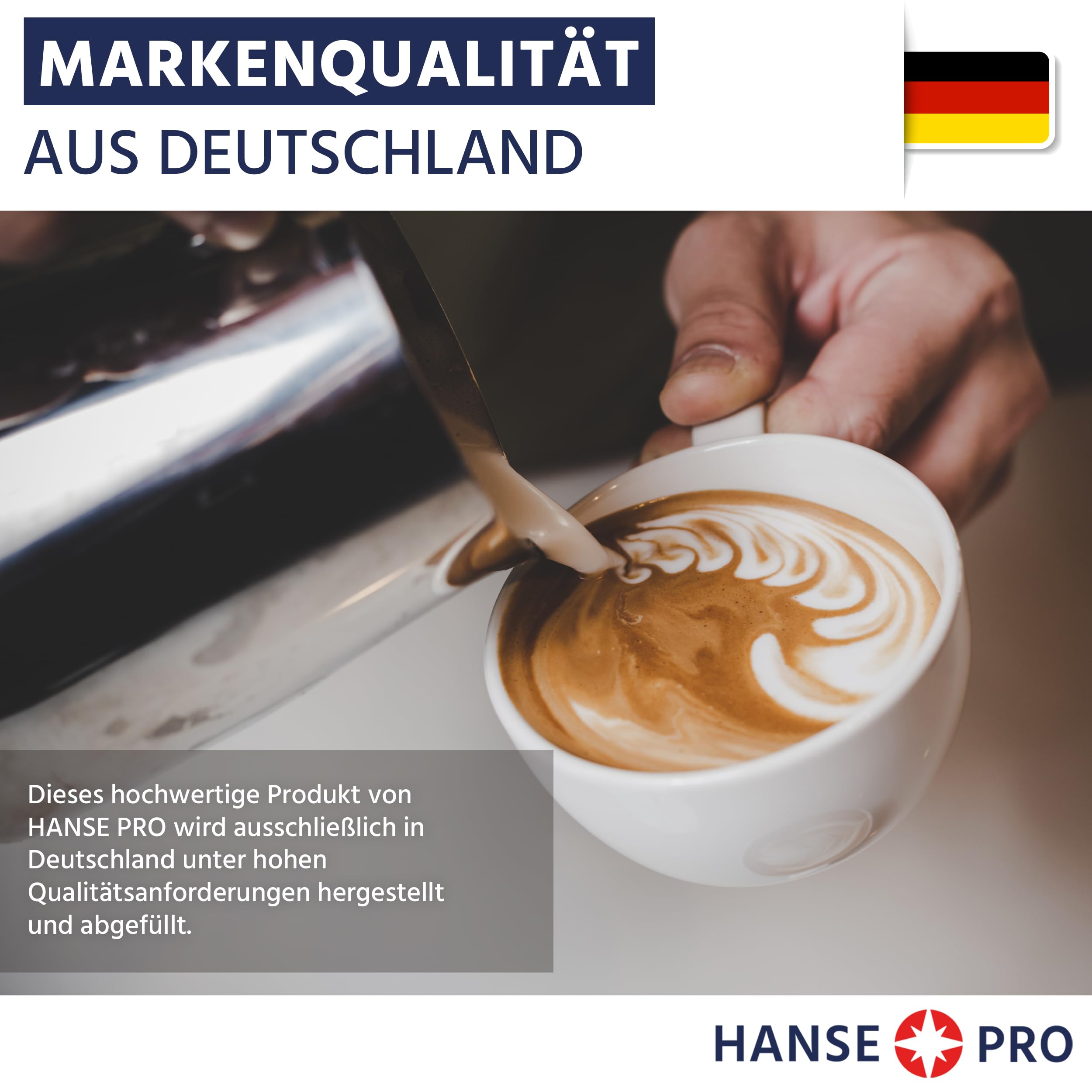 HANSE PRO Milchsystem-Reiniger, 1 x 1000 ml I Milch-Reiniger I Milchschaum-Reiniger I Reiniger für Milchaufschäumer, Kaffeevollautomaten Sahneautomaten I ideal für Jura Krups Philips uvm.