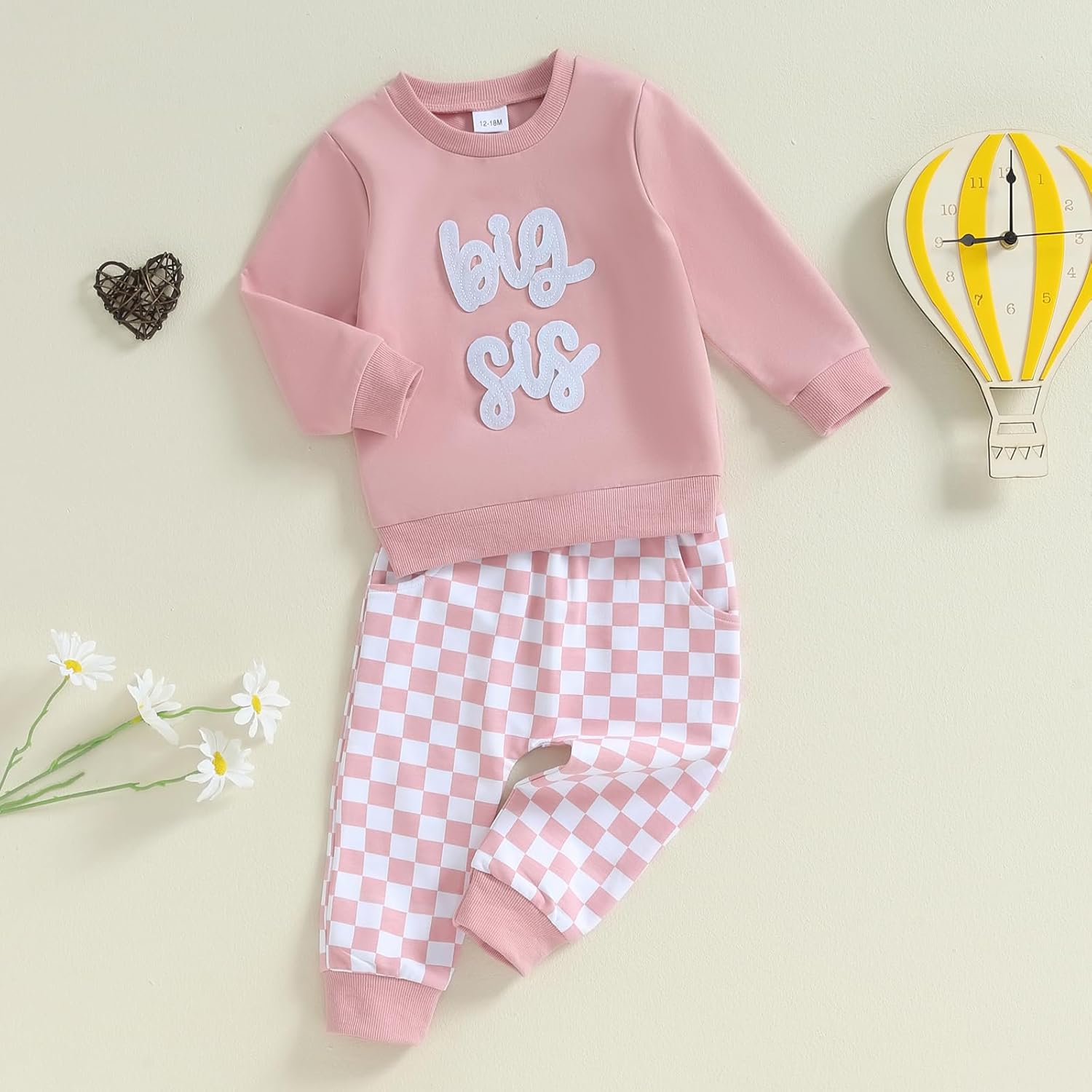 Big Brother Little Sister Matching Outfits Long Sleeve Romper/Sweatshirt Pants Set Cute Baby Fall Winter Clothes - Image 5