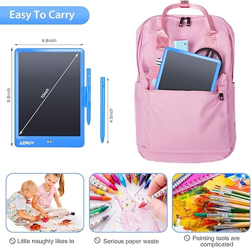 Miniatura 6 de Tableta de escritura LCD colorida de 10 pulgadas con gráficos electrónicos para garabatear, almohadilla de dibujo con bloqueo de memoria, regalo