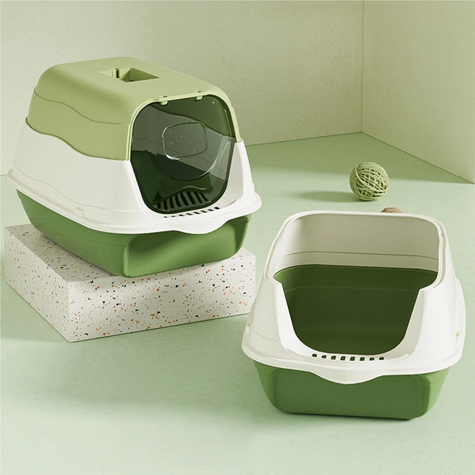 Katzentoilette mit Kapuze, Schaufel und Duftfilter