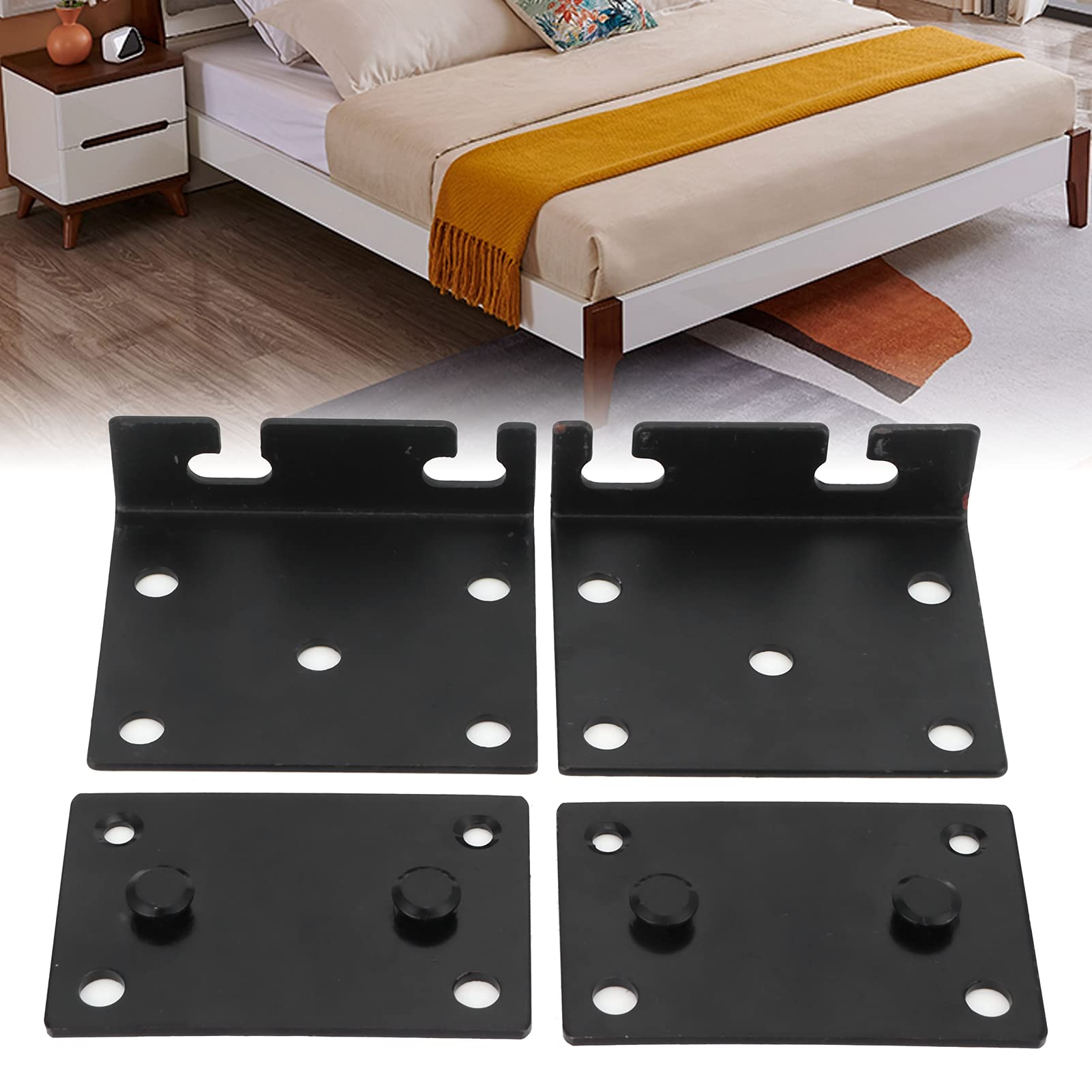 Hardware Bracket, LoadBearing Durable Furniture Brace WearResistant for Bed Railing for Wooden Bed Frame for Headboard