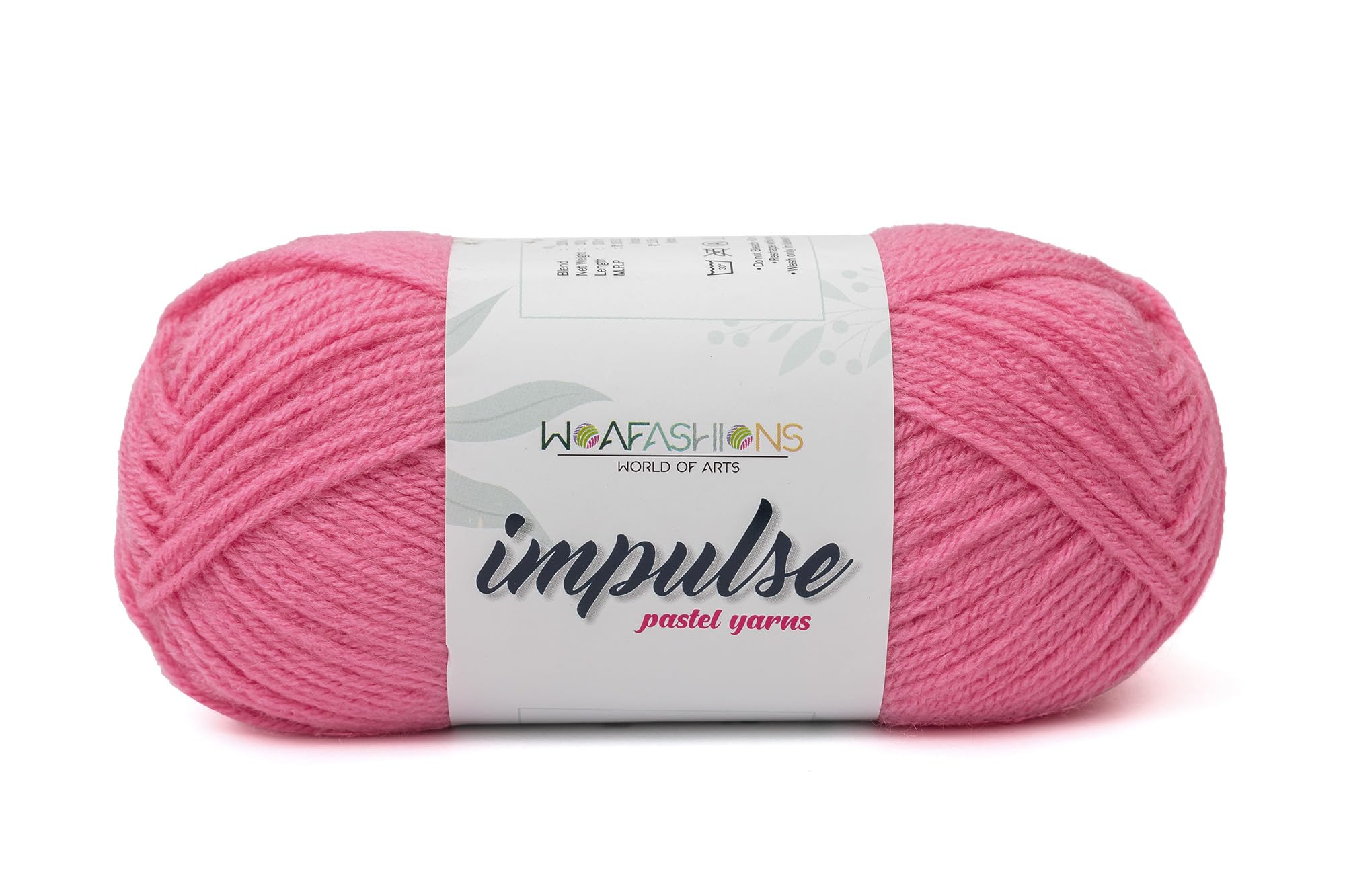 WOAFashions Impulse Hand Knitting & Crochet Yarn, Premium Acrylic, 4 : Medium (Flamingo) (100gms / 3.5oz / 200mtr / 218yds)