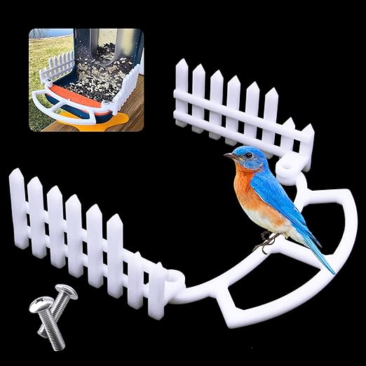 3 Pcs Perch Compatible with Bird Buddy, Side Fence, Wider Extension Perch for DIY Add-ons (White)