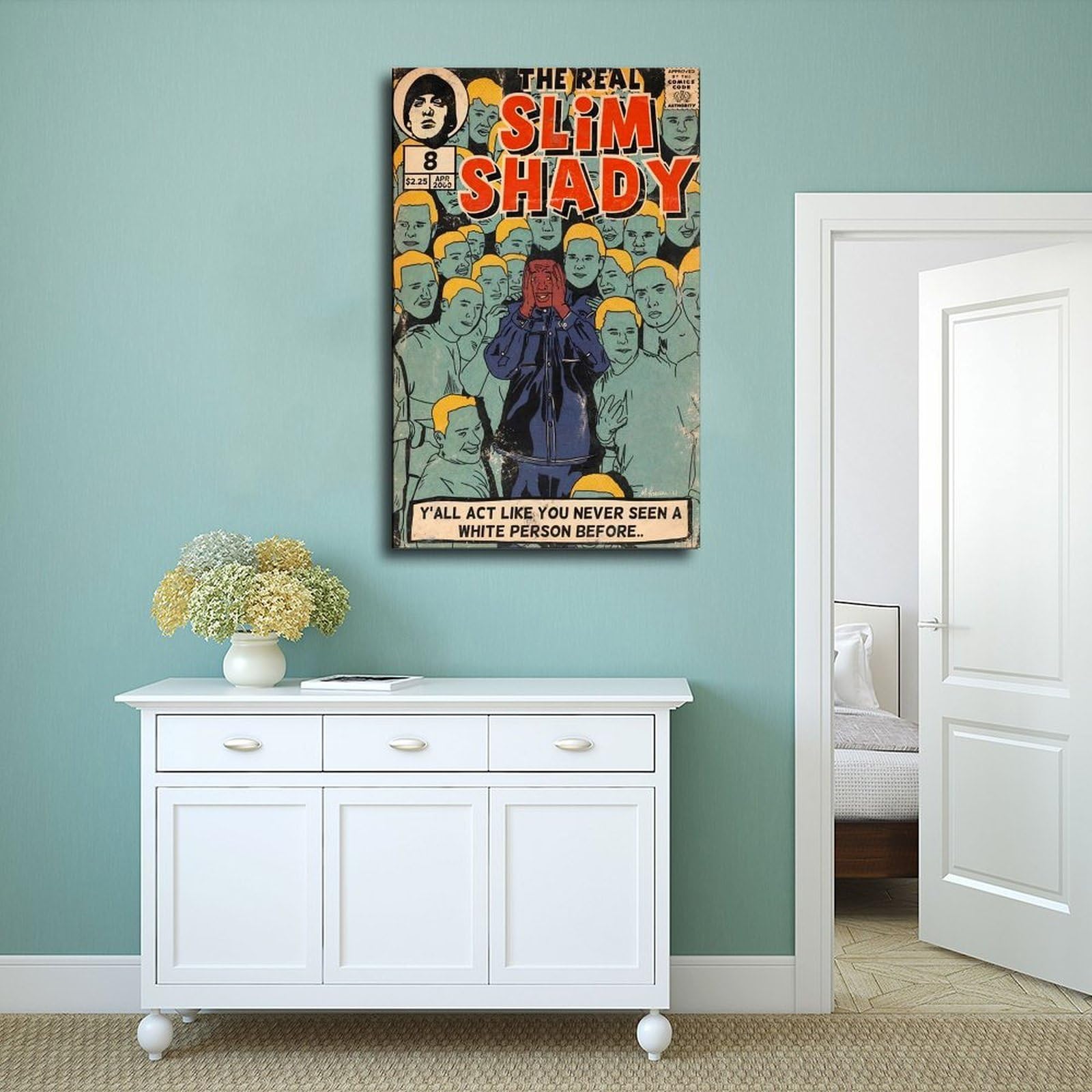 NFFBGFD Poster da parete con illustrazione hip hop, stampa artistica su tela, 60 x 90 cm