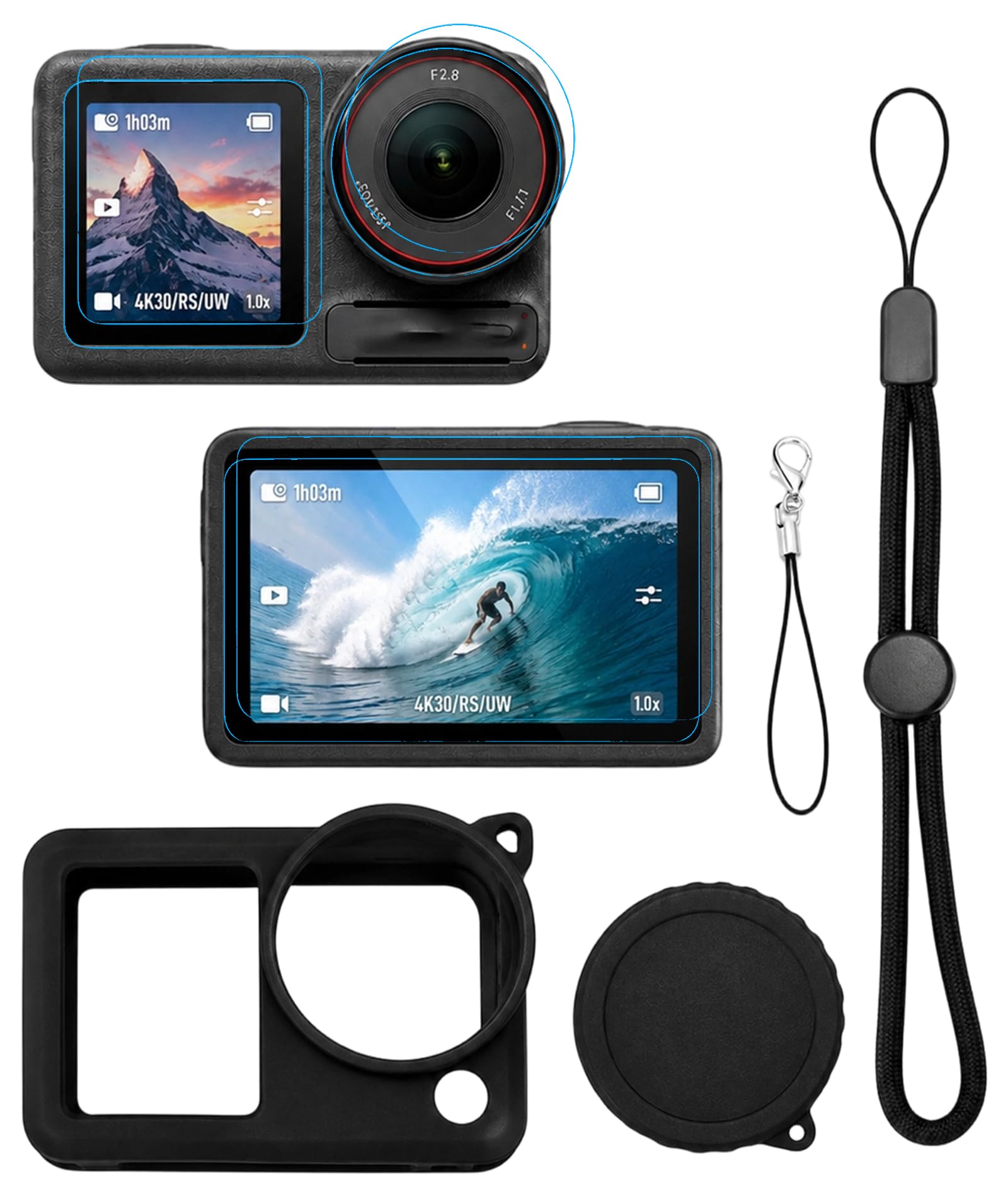 squishy 6 Pcs Action 6 Accessories, Ideal for Outdoor Adventure Photography and Travel Vlogging-image-30
