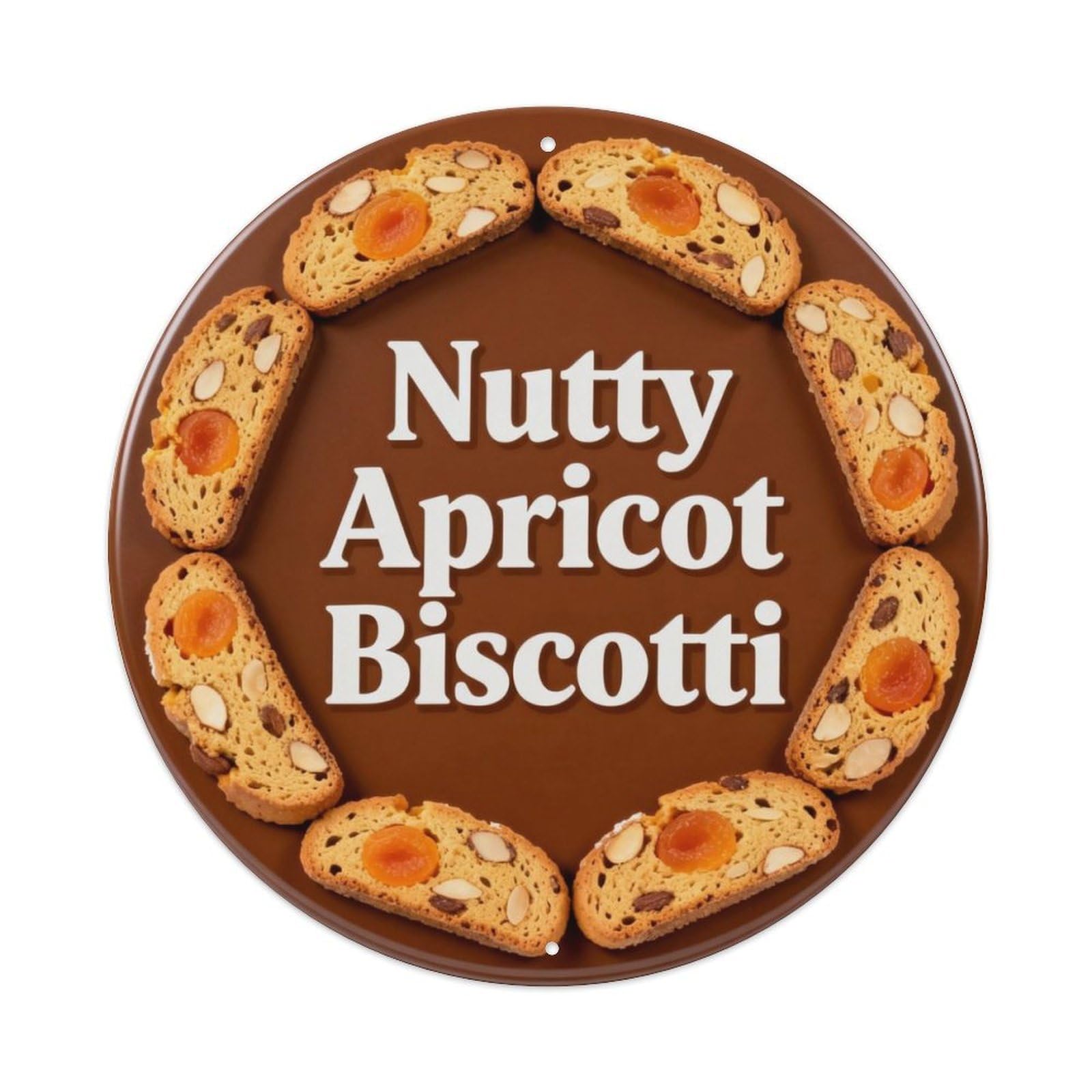 Nutty Apricot Biscotti Metal Tin Sign Plaque