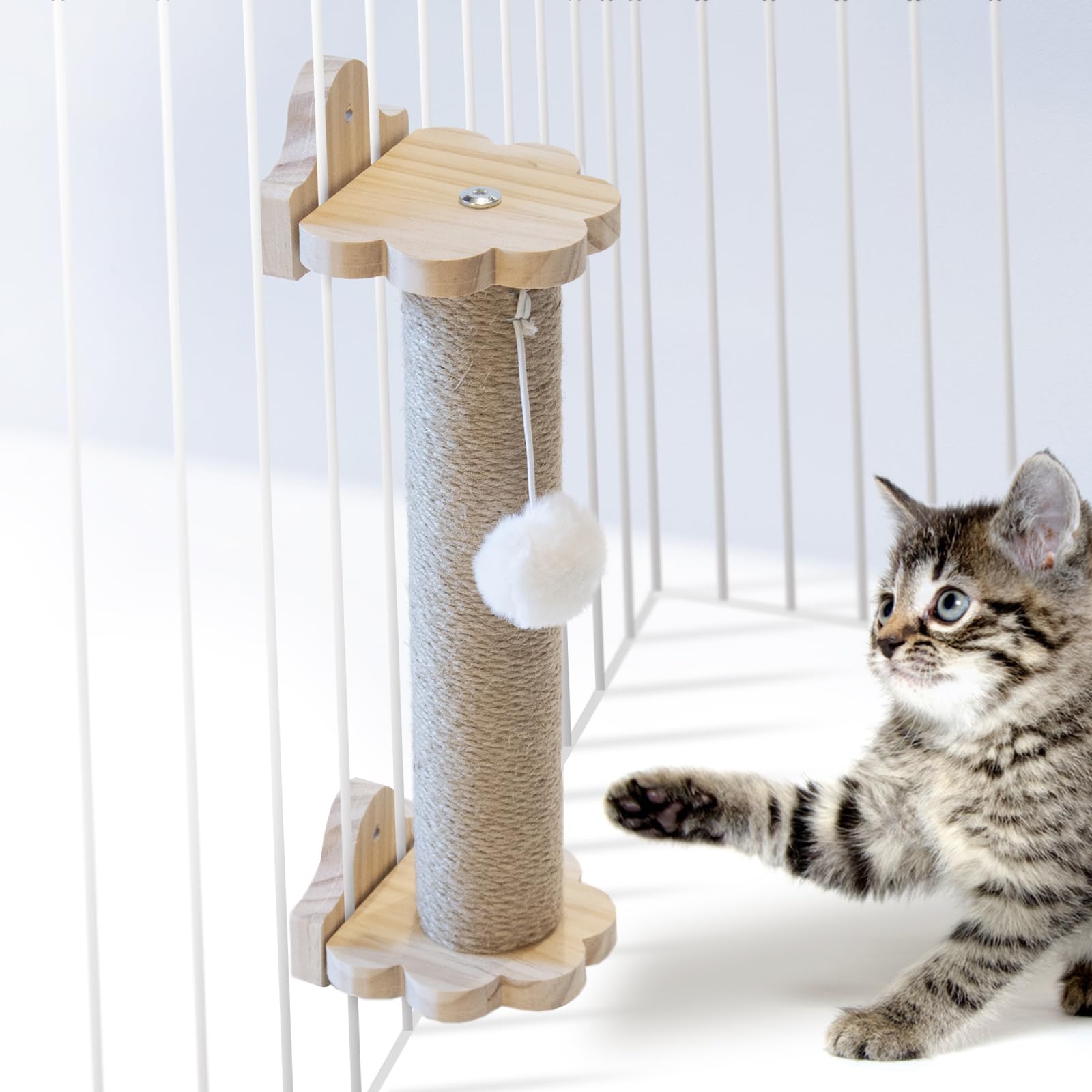 Amazon | monozu 猫 ケージ用 爪とぎ【おもちゃ付き】ネジ改良！ 壁面 