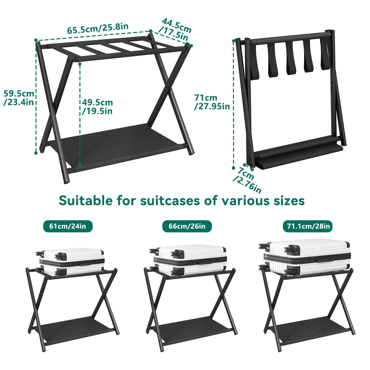 IBUYKE Luggage Rack for All Suitcase Sizes TLR002B