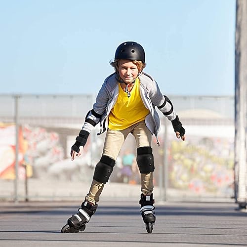 Miniatura 7 de Rodilleras para adultosniños, coderas, muñequeras 3 en 1, juego de equipo de protección para monopatín, ciclismo en línea con ruedas, patinaje sobre