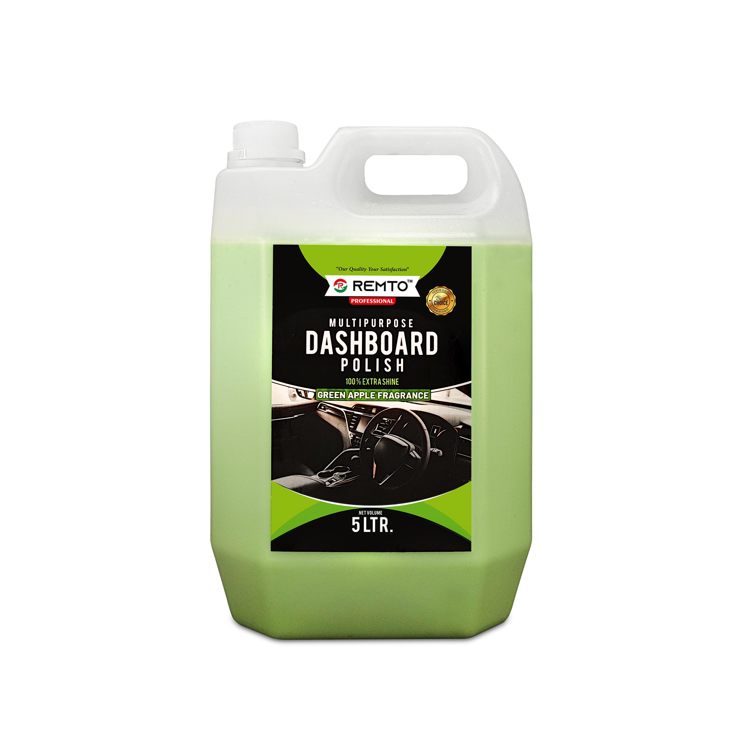 dashboard polish 5 liter and leather conditioner protectant car dashboard polish | interior car polish for plastic, leather, vinyl & rubber | restores gloss and shine 5 liter (green)