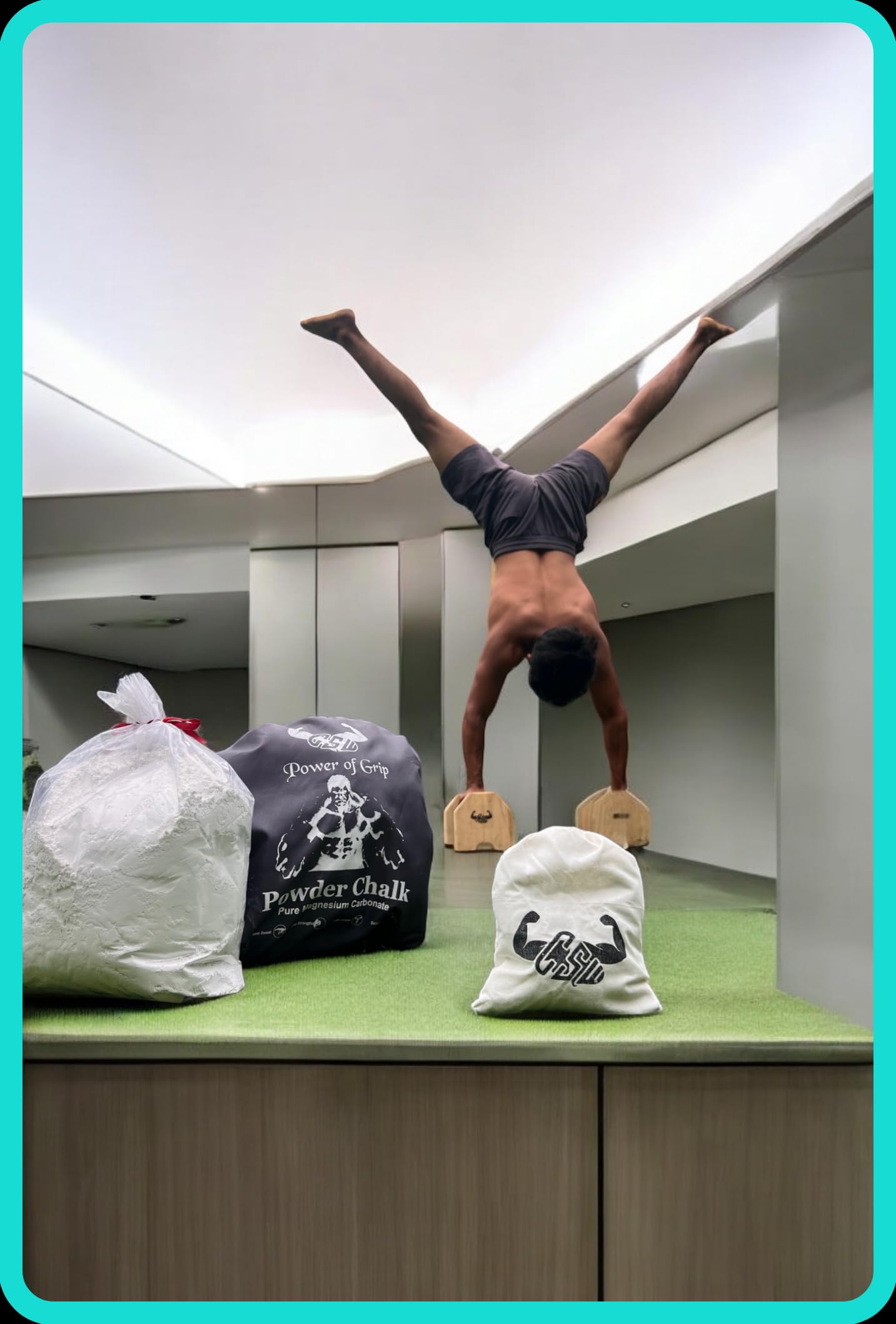Calistreet workout Chalk Powder for Gym | Calisthenics | Gymnastics | Rock Climbing | Deadlift | Aerobics | Powerlifting | Dancing Superior Grip Magnesium Carbonate (1 kg Ball Bag) 2