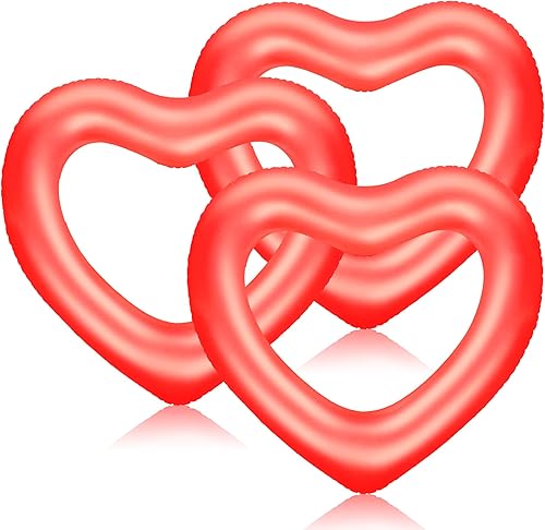 Flotadores inflables de 3 piezas para adultos, tubo de natación de corazón de verano, anillo de natación en forma de corazón, piscina, playa,