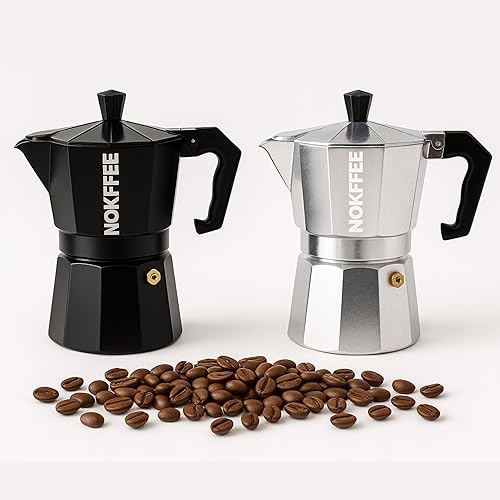 Miniatura 4 de Cafetera de café expreso, cafetera cubana para estufa, 6 tazas (negro)