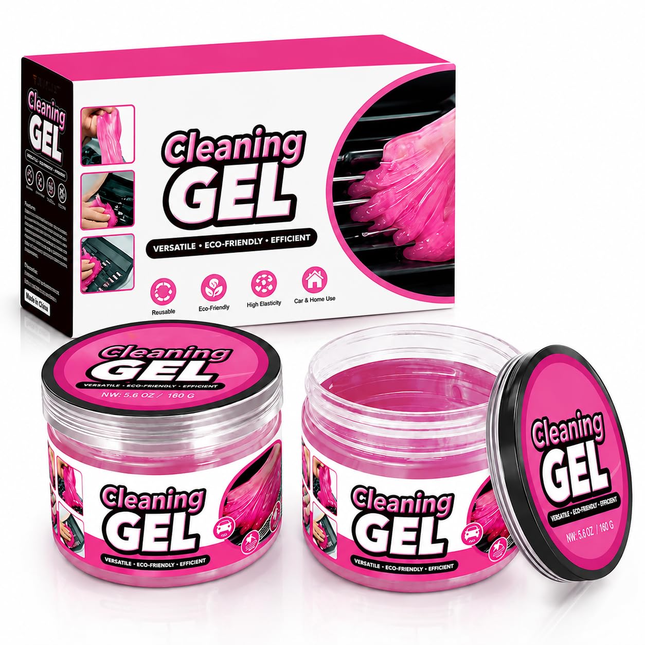 Multipurpose Cleaning Gel Super Clean Gel Cleaner Kit Universal Car Interior, Keyboard, PC, Laptop, Cleaning Kit Car Cleaning Gel (Pack of 2) (Pink Color)-image-19