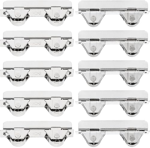 20 piezas de accesorios de armario de montaje inferior Ers pantalla plateada para gabinete, polea de rueda de repuesto de empuje inoxidable,