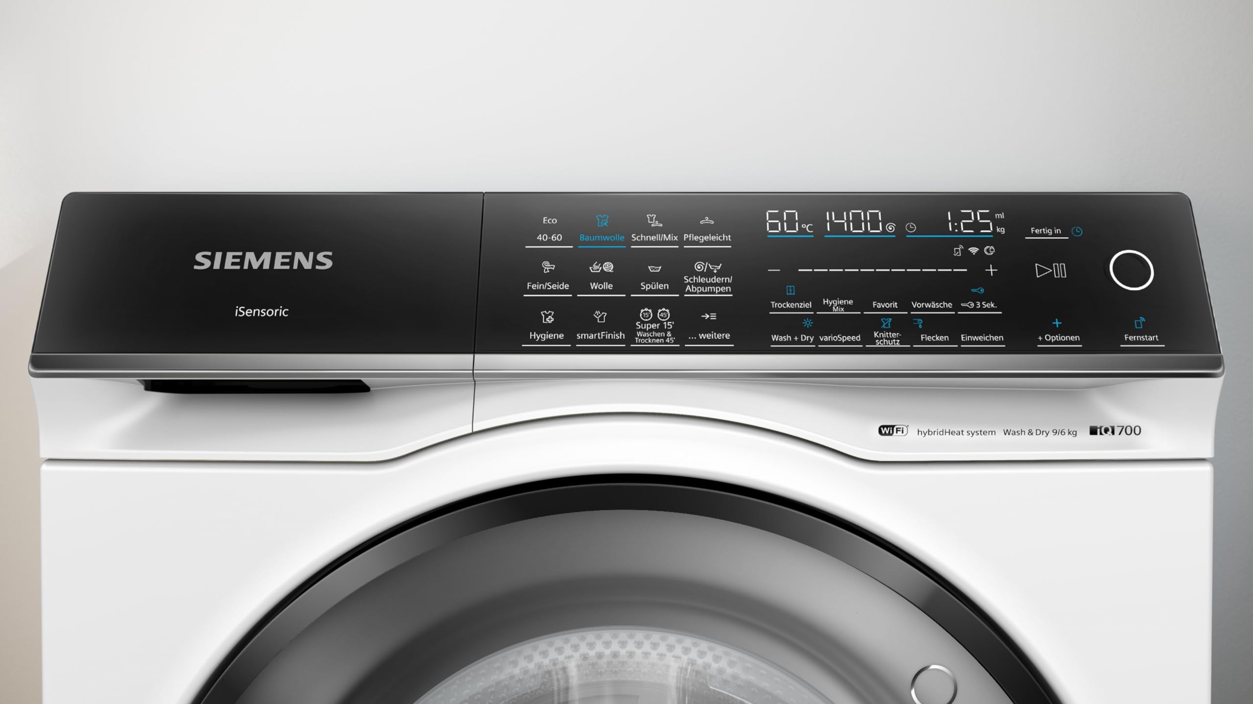 Siemens iQ700 WN54C2070 Waschtrockner 9 kg Waschen 6 kg Trocknen 1400 UpM Antiflecken-System smartFinish varioSpeed autoDry