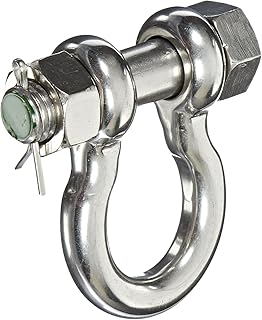 Indusco SH012IM06 Stainless Steel 316 Bolt and Nut Anchor Shackle, 3000 lbs Working Load Limit, 1/2
