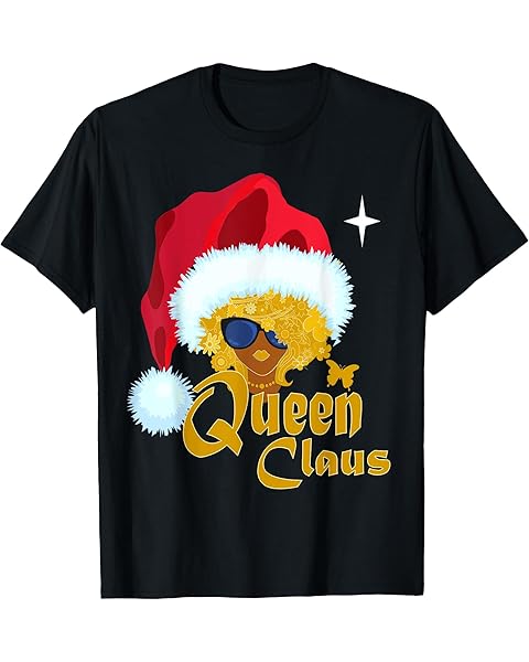 Queen Santa African American Christmas for Women Melanin T-Shirt