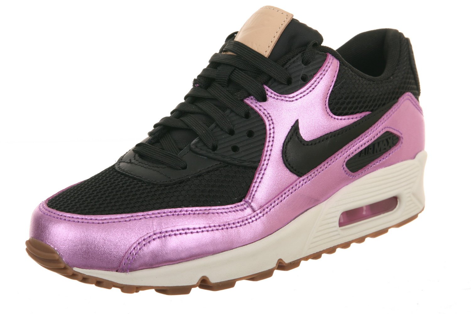 Women AIR MAX 90 PREM Color Black/SAIL/Gum MED Brown/Laser Purple 443817-001