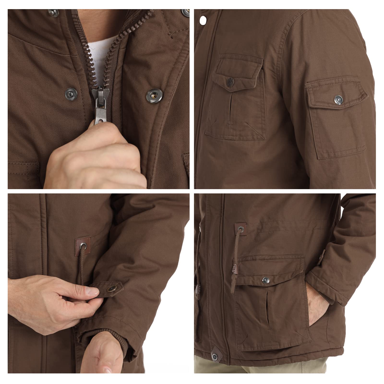 Chexpel Jacket CHEXPEL Men's Thick Winter Jackets With Hood Fleece