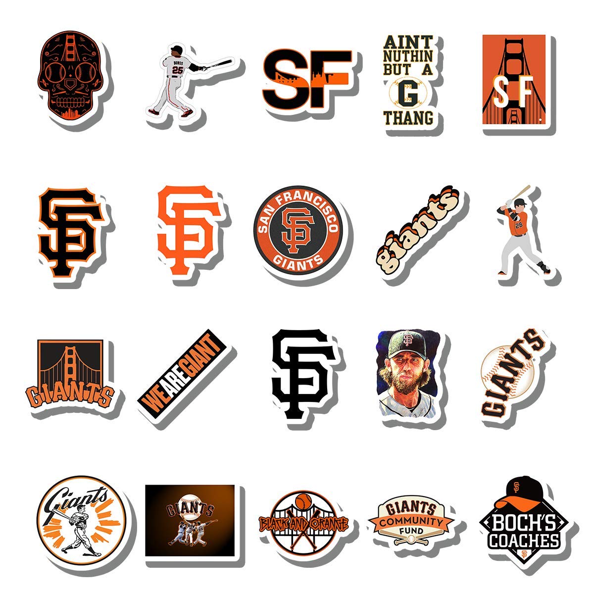 Amazon.com: Stickers 20 Pcs Per Pack Sf Colorful Vinyl Aesthetic Waterproof  Laptop Bumper Car Bike Water Bottle Luggage Guitar Skateboard : Electronics