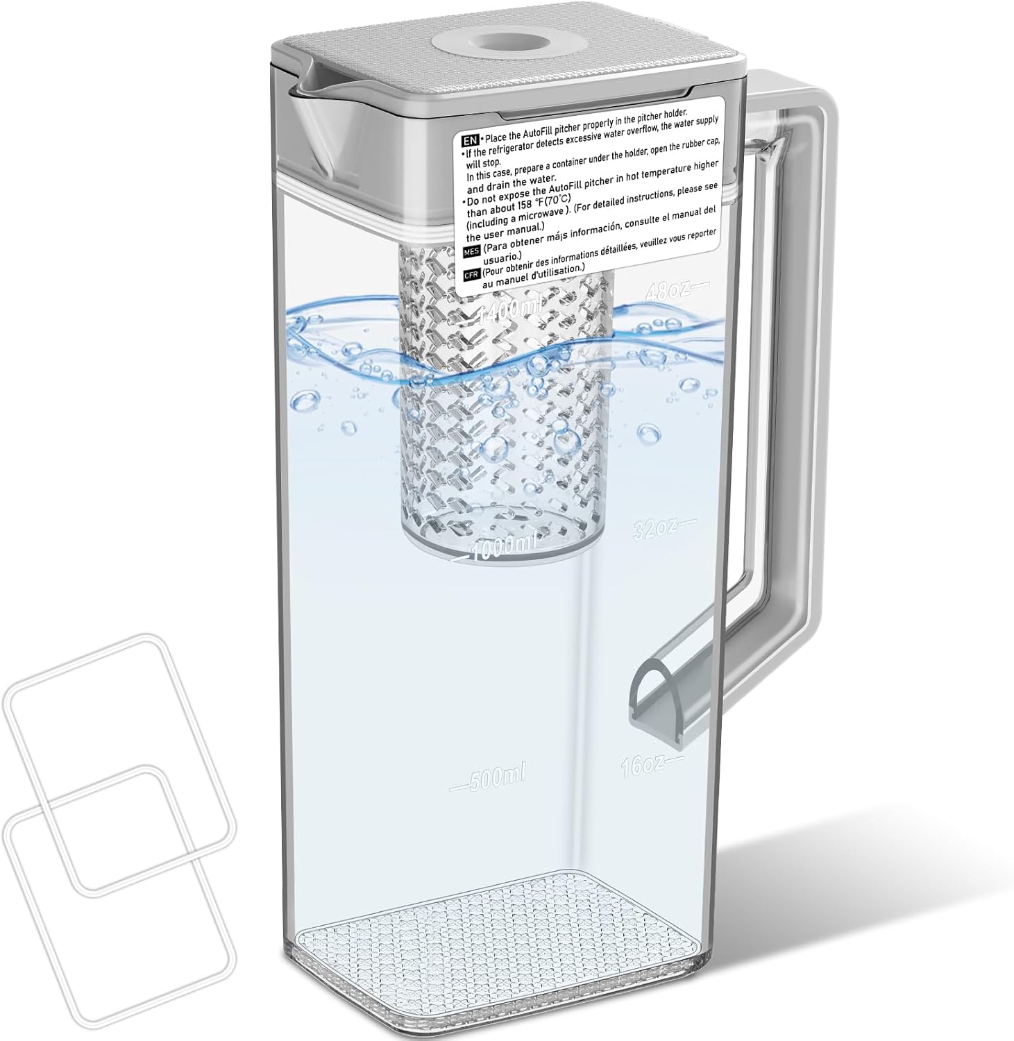 Upgraded DA97-21261B Refrigerator Water Pitcher Assembly Compatible with Samsung Fridge Water Pitcher Parts RF29A9071SG/AA RF23A9071SR/AA RF23A9671SR/AA RF23A9671SG RF29A9671SR Water Tank DA97-21261E