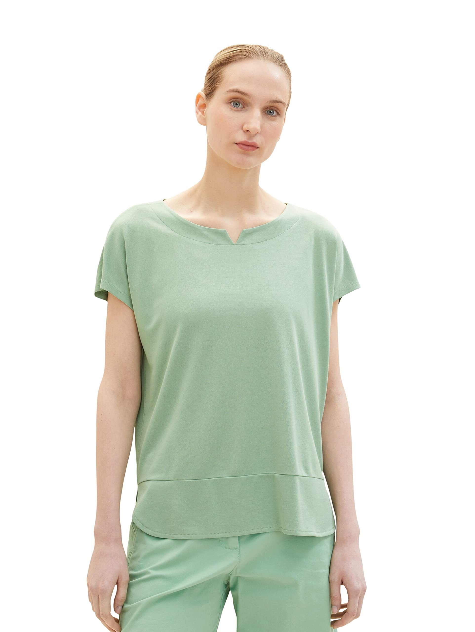 TOM TAILOR Ladies T-Shirt 1035892, 31034 - Okra Green, 2X-Large