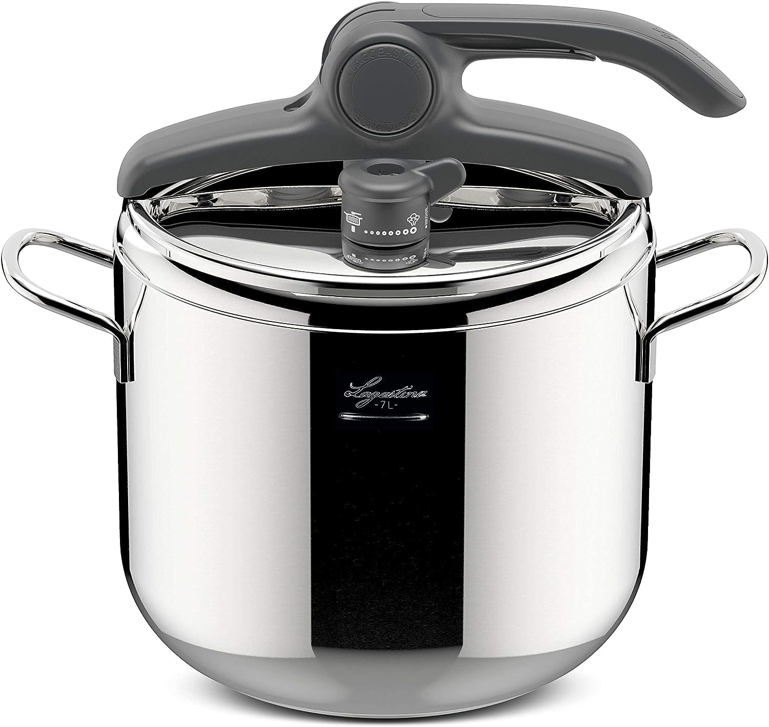 Lagostina Irradial Control Lagoeasy'Up Pentola A Pressione, 7 L, Acciaio Inox 18/10, 22 Cm & Accessori Pentola A Pressione Cestello Filo 7Litri, Acciaio Inossidabile, Argento, 19 Cm
