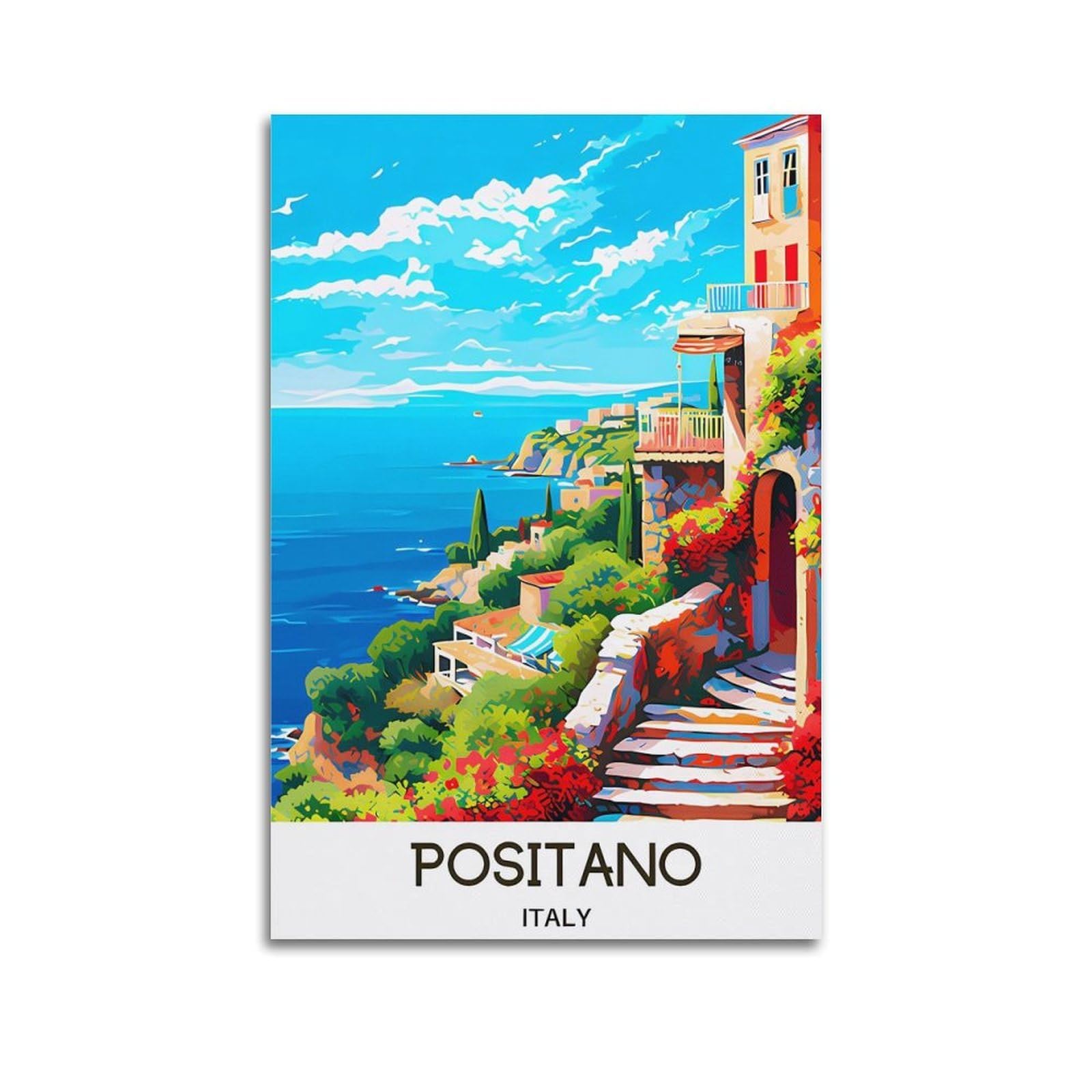 EZMLFA DIY 5D Diamond Painting Kits for Adults,Positano Italy DIY Diamond Art Kits Gem Painting Crafts for Home Wall Decor 50x60cm
