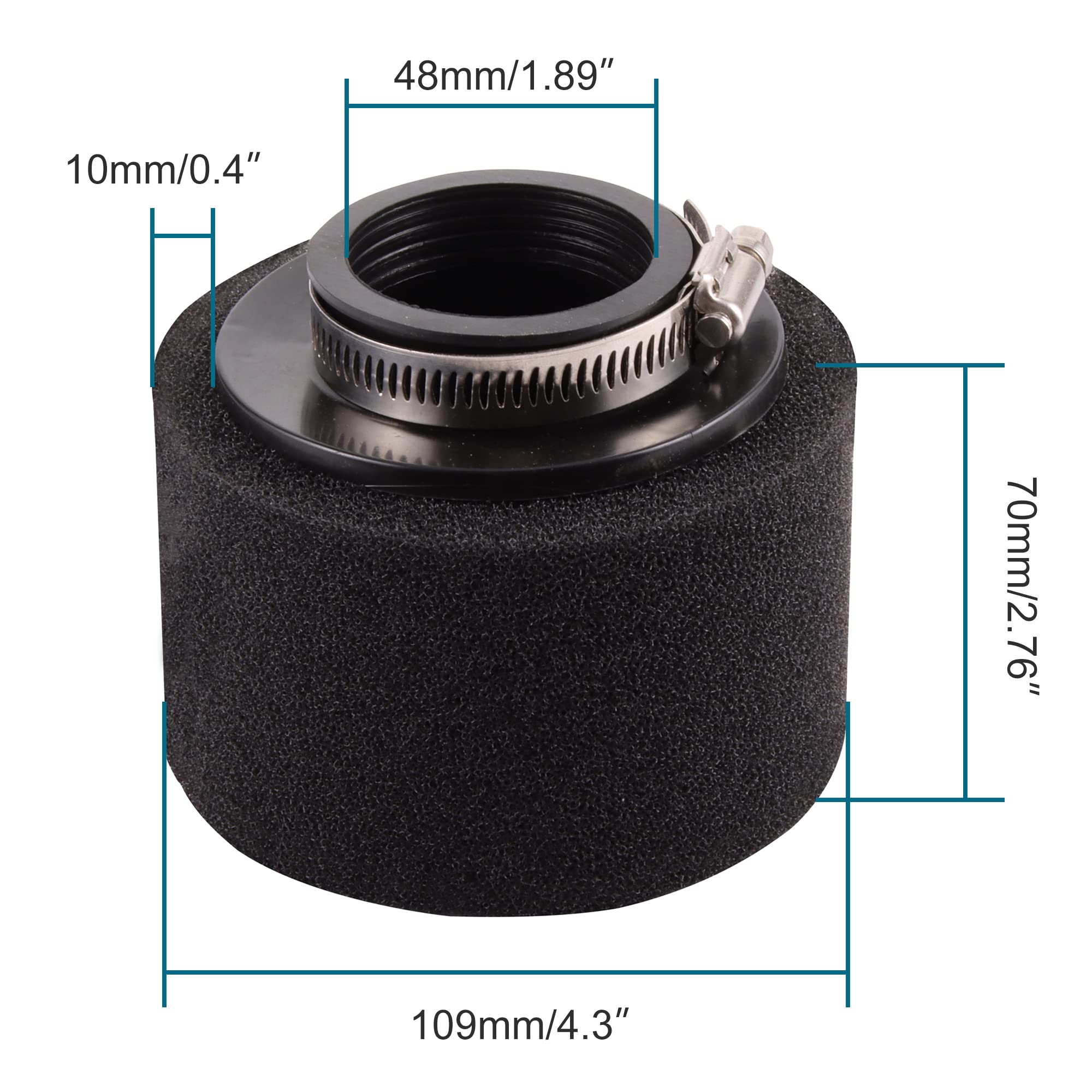 Filtre à Air Mousse Goofit 38mm Pour Moteur 4 Temps 50cc à 125cc - Parfait Pour Les VTT Et Dirt Bike Rouge