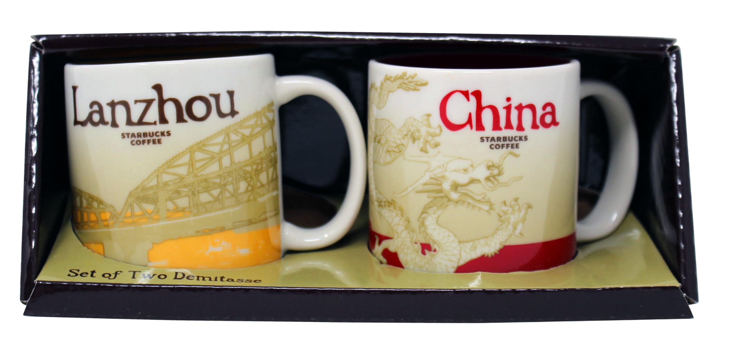 StarbucksGlobal Icon Series Lanzhou and China Demitasse Mugs, 3 Oz (Set of 2)