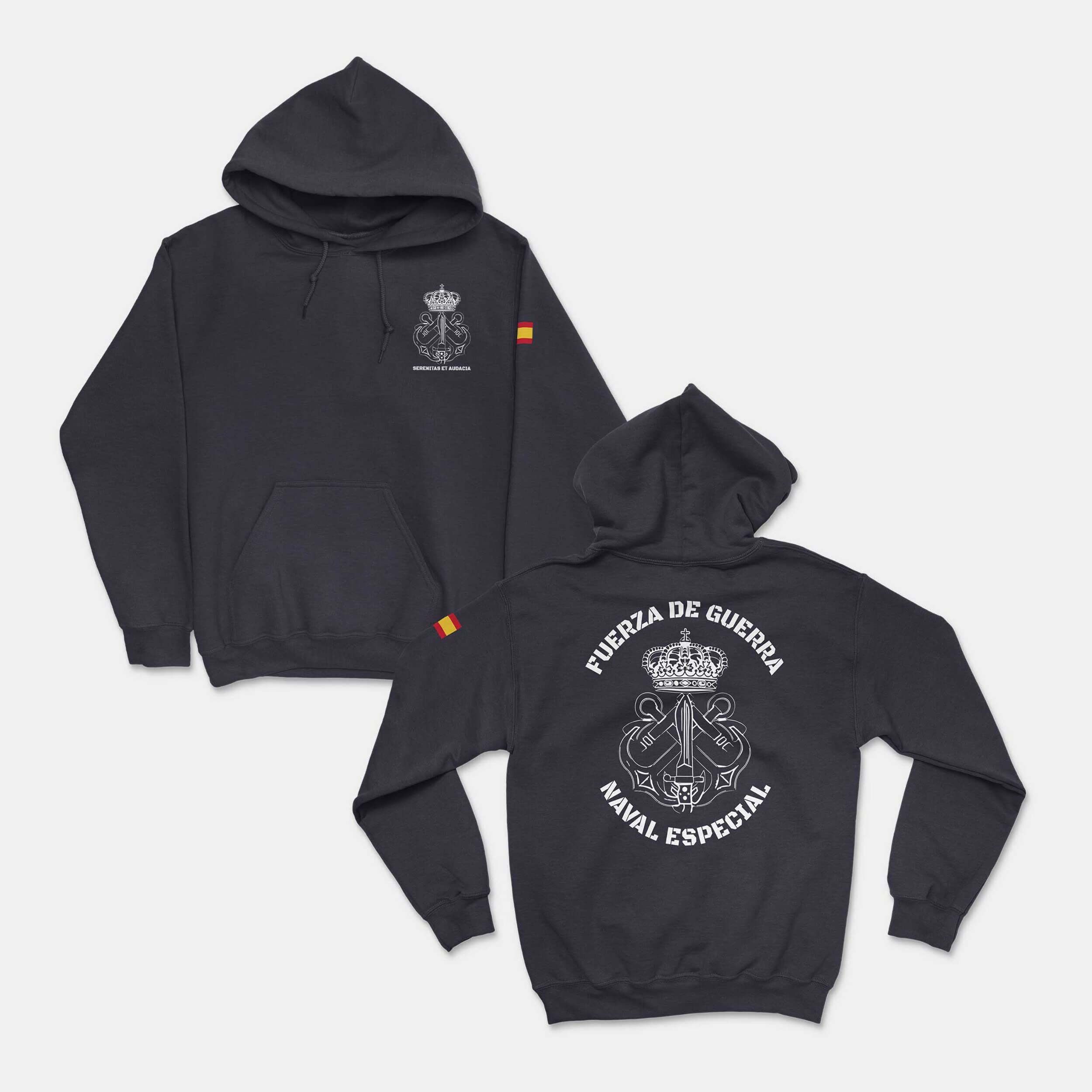 SERMILITAR Sudadera de la FGNE. Fuerza de Guerra Naval Especial. Operaciones Especiales de la Armada. Infanteria de Marina. Cuerpo General de la Armada. Armada Española. Boinas Verdes.