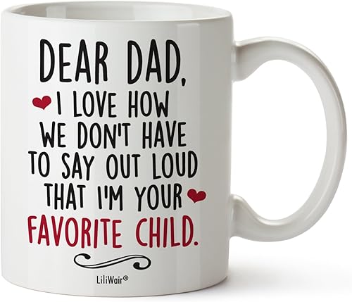 LiliWair Regalos para papá de hija hijo para Navidad, regalos para papá, taza de café para el padre para el esposo de parte de la esposa, tazas