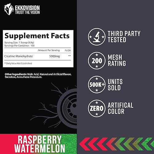 Vista 26 de Ekkovision Monohidrato de creatina en polvo, micronizado, limonada rosa, suplemento para antes del entrenamiento y después del entrenamiento